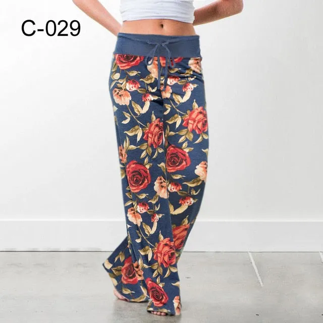 2021 Palazzo Female Sports Pants Wide Leg Pant High Waist Baggy Size L