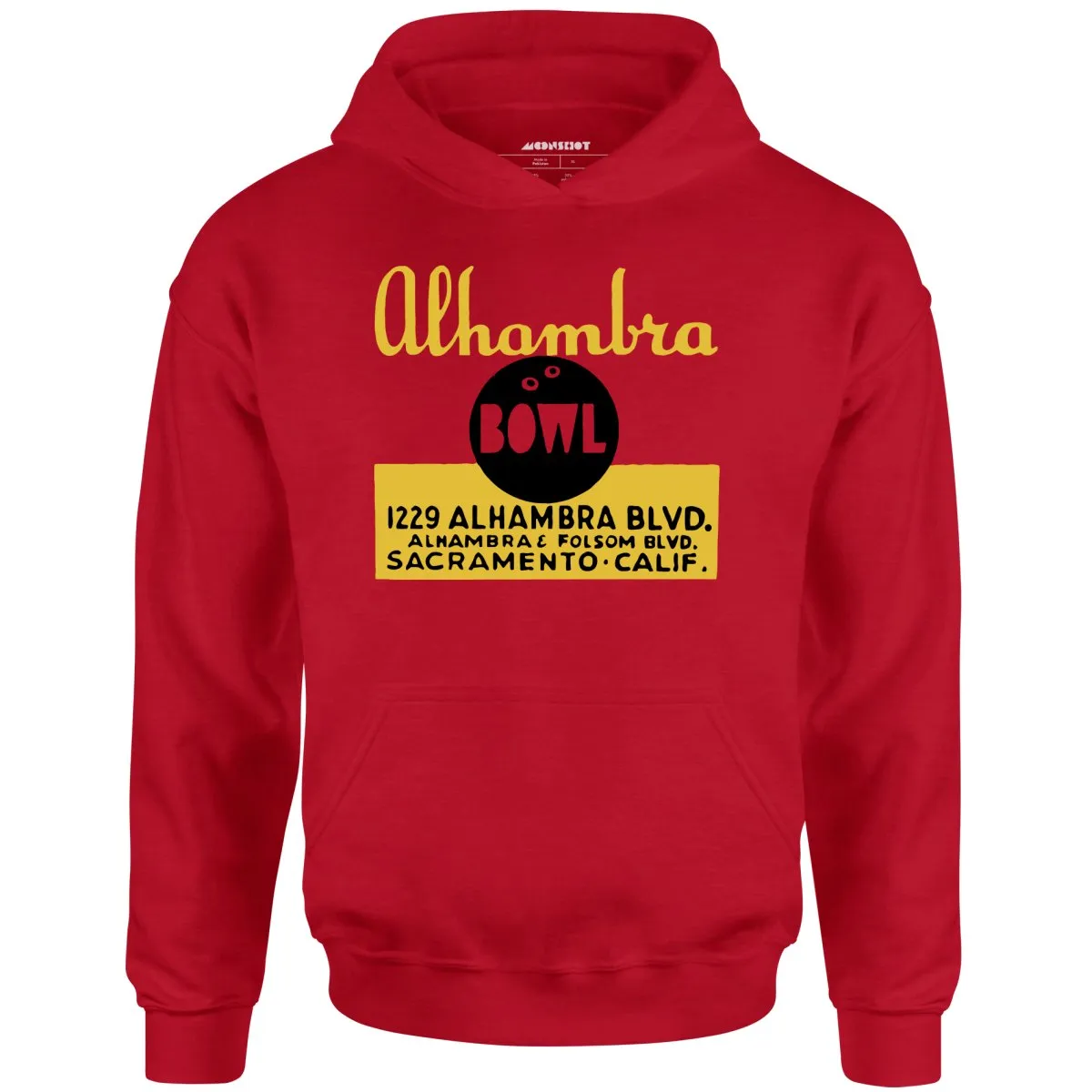 Alhambra Bowl - Sacramento, CA - Vintage Bowling Alley - Unisex Hoodie