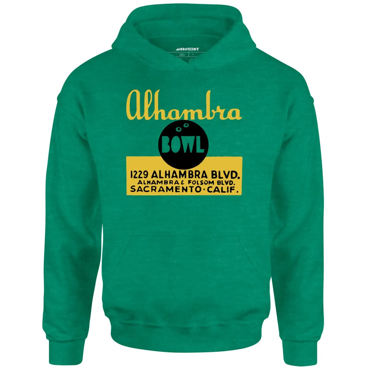 Alhambra Bowl - Sacramento, CA - Vintage Bowling Alley - Unisex Hoodie