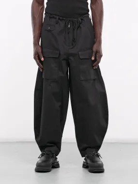 Baggy Drawstring Cargo Trousers (09PT-C-BLACK)