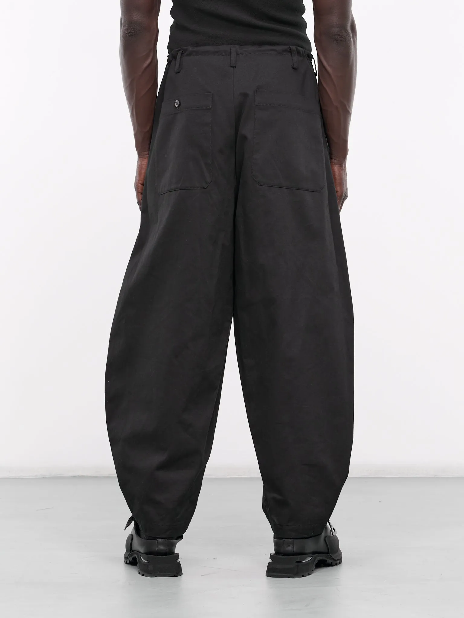 Baggy Drawstring Cargo Trousers (09PT-C-BLACK)