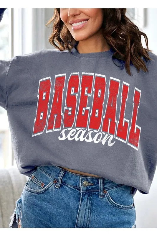 Baseball Oversized Graphic Fleece Sweatshirts