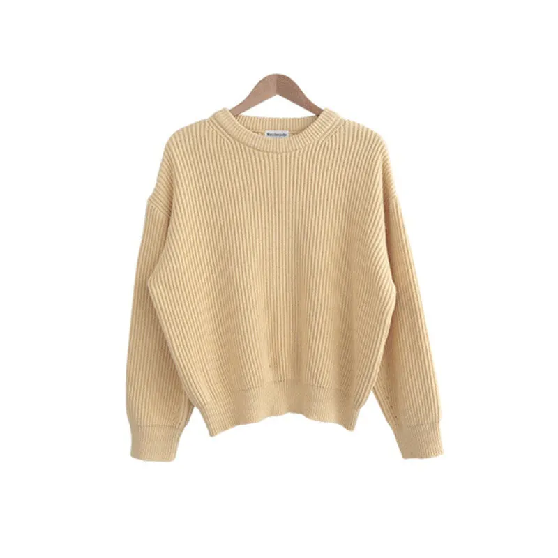 Basic solid colors oversized sweater