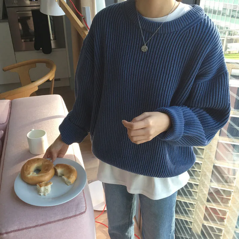 Basic solid colors oversized sweater