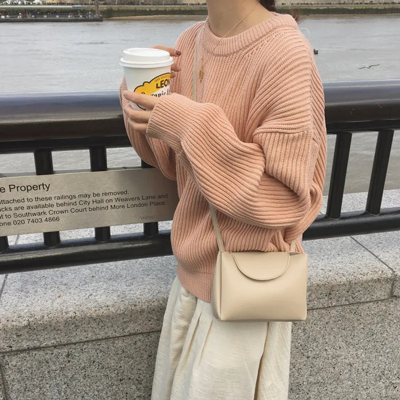 Basic solid colors oversized sweater