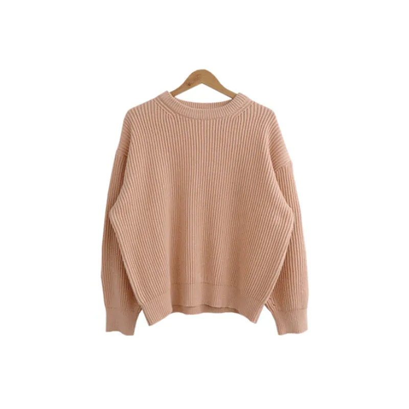 Basic solid colors oversized sweater