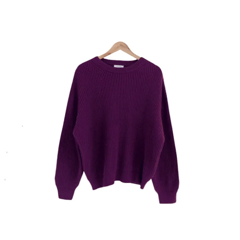 Basic solid colors oversized sweater