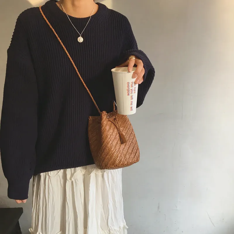 Basic solid colors oversized sweater