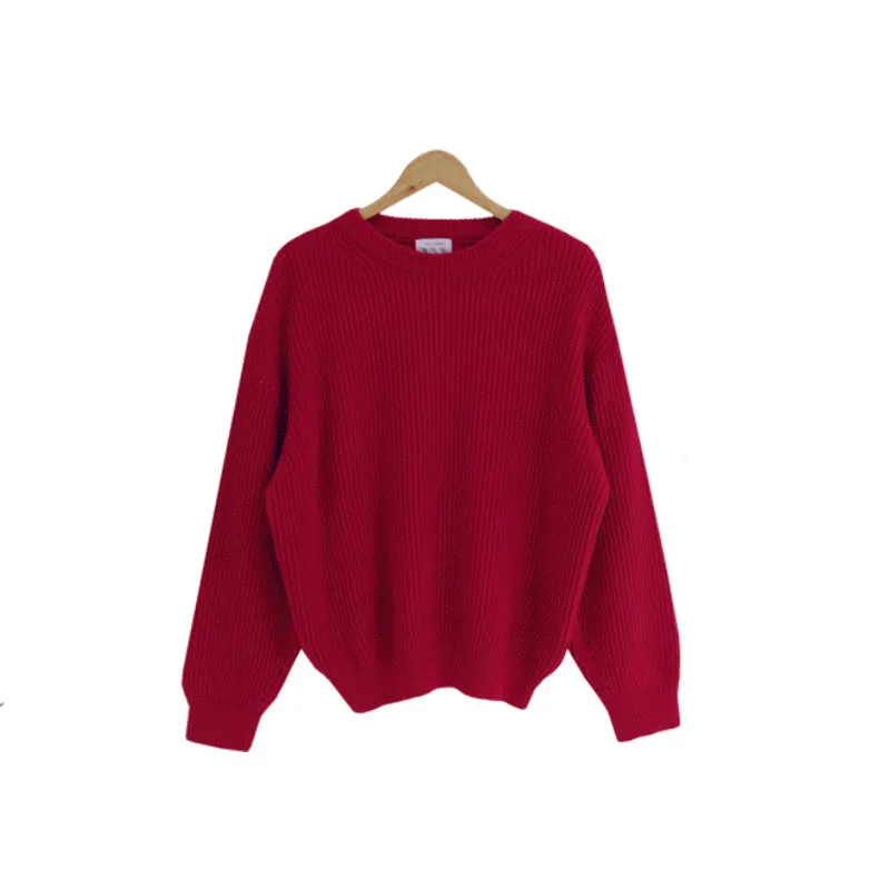 Basic solid colors oversized sweater