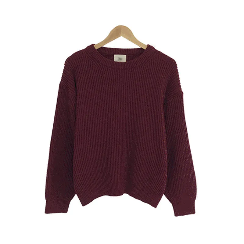 Basic solid colors oversized sweater