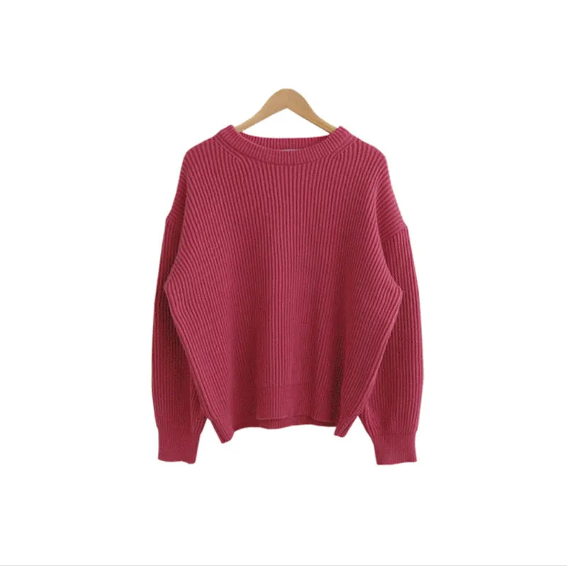 Basic solid colors oversized sweater