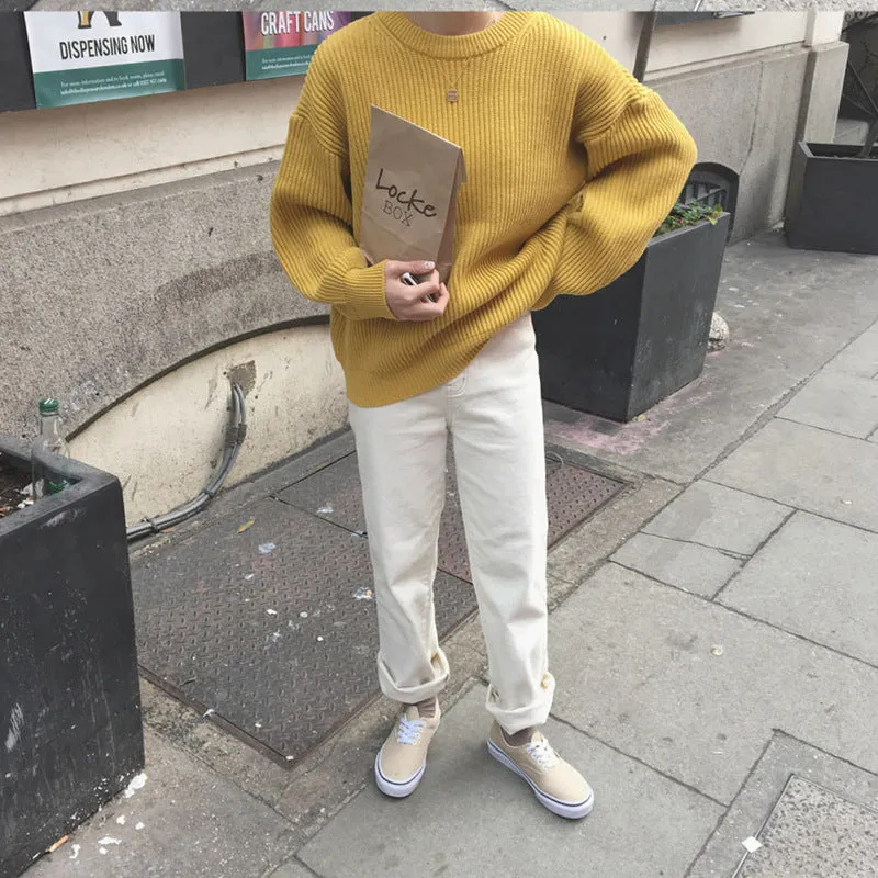 Basic solid colors oversized sweater