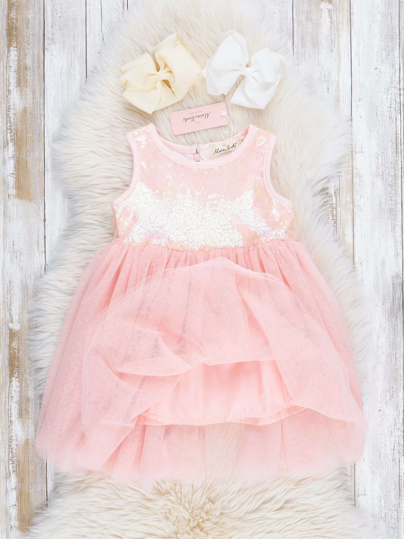 Blush Sleeveless Sparkle Party Dress