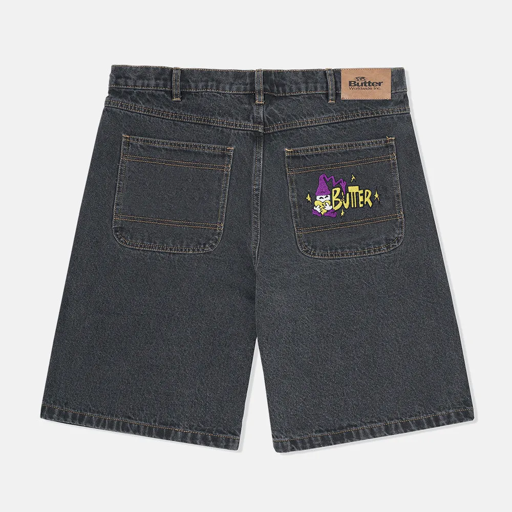 Butter Goods - Wizard Denim Shorts - Washed Black