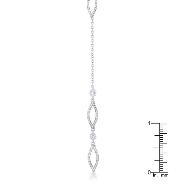 Carmela 0.6ct CZ White Gold Rhodium Classic Drop Lariat Necklace