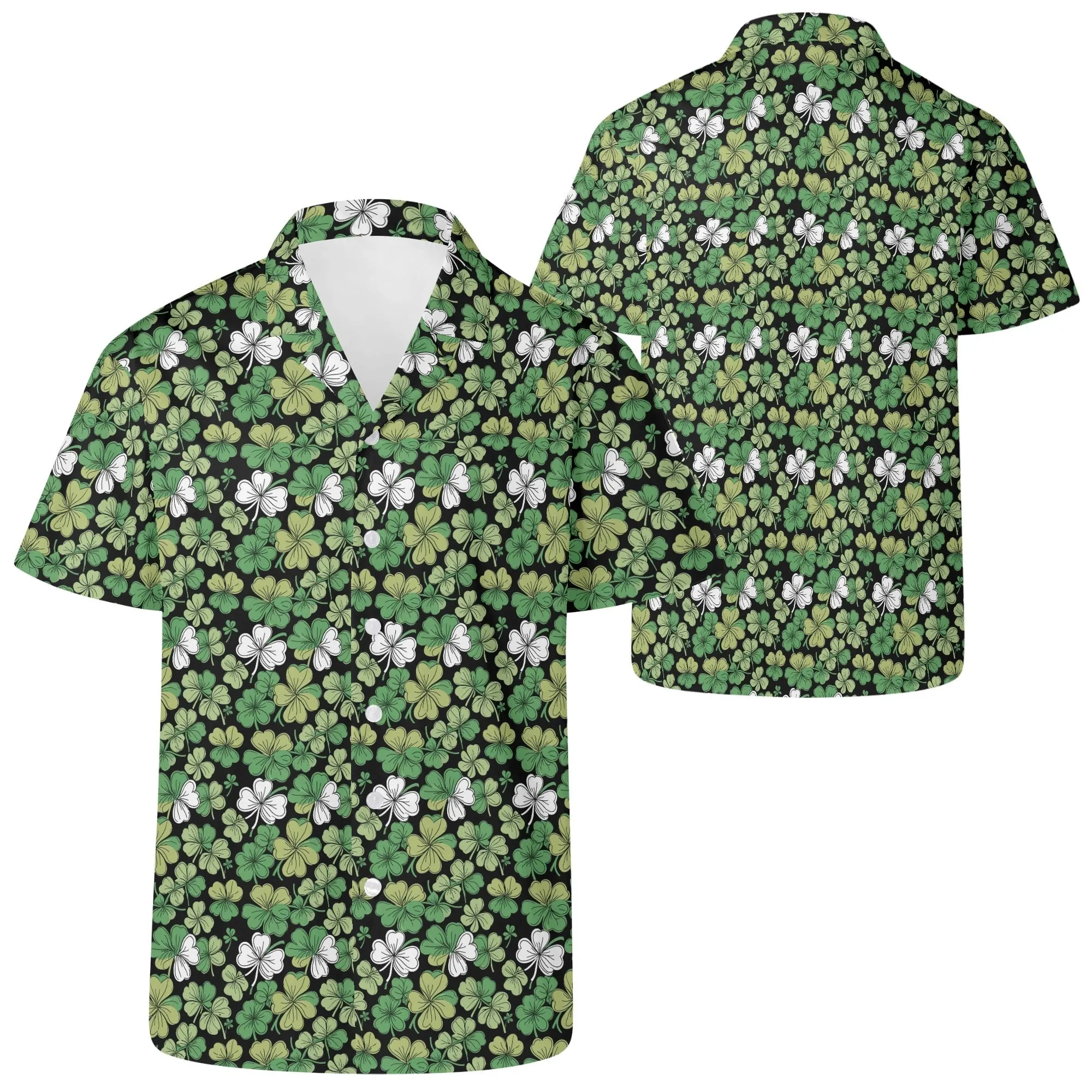 Clover Patch Mens Casual Hawaiian Shirt