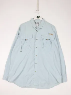 Columbia Shirt Mens Large Blue Button Up Fishing Outdoors