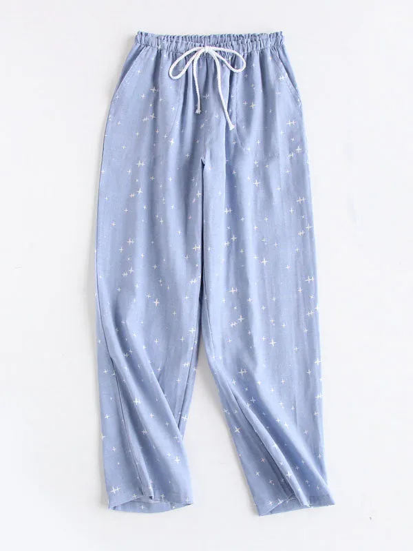 Cotton Star Drawstring Trousers