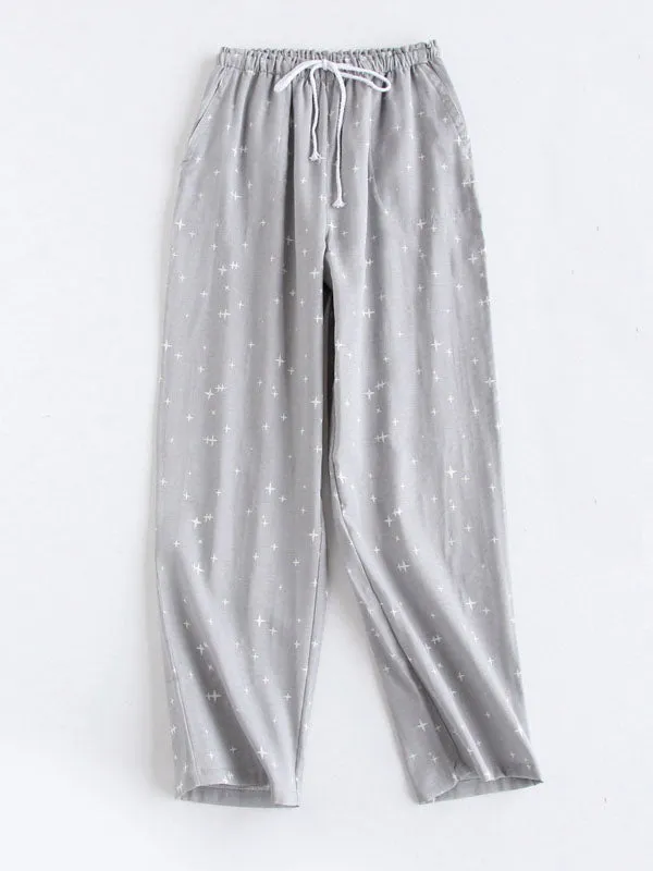 Cotton Star Drawstring Trousers