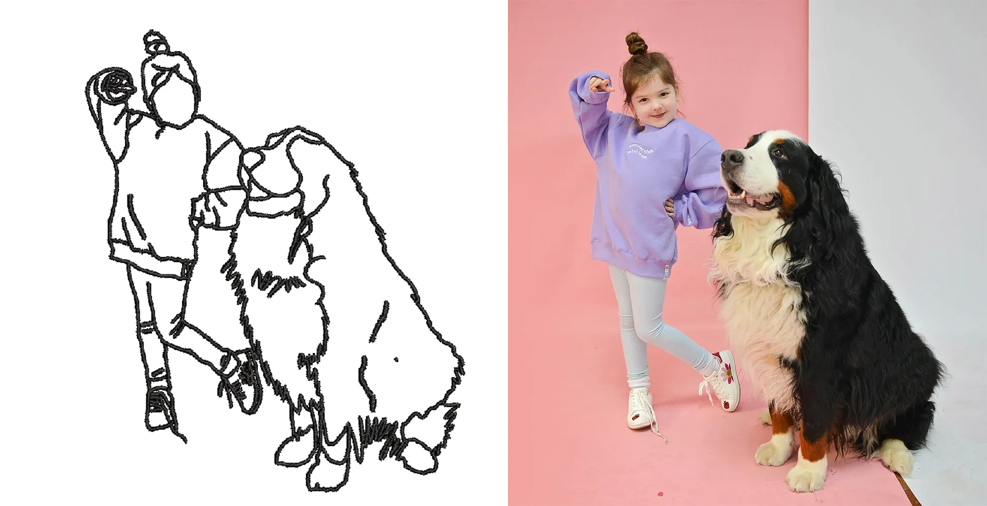 Custom Line Drawing Bub/Mini/Teen Sweaters