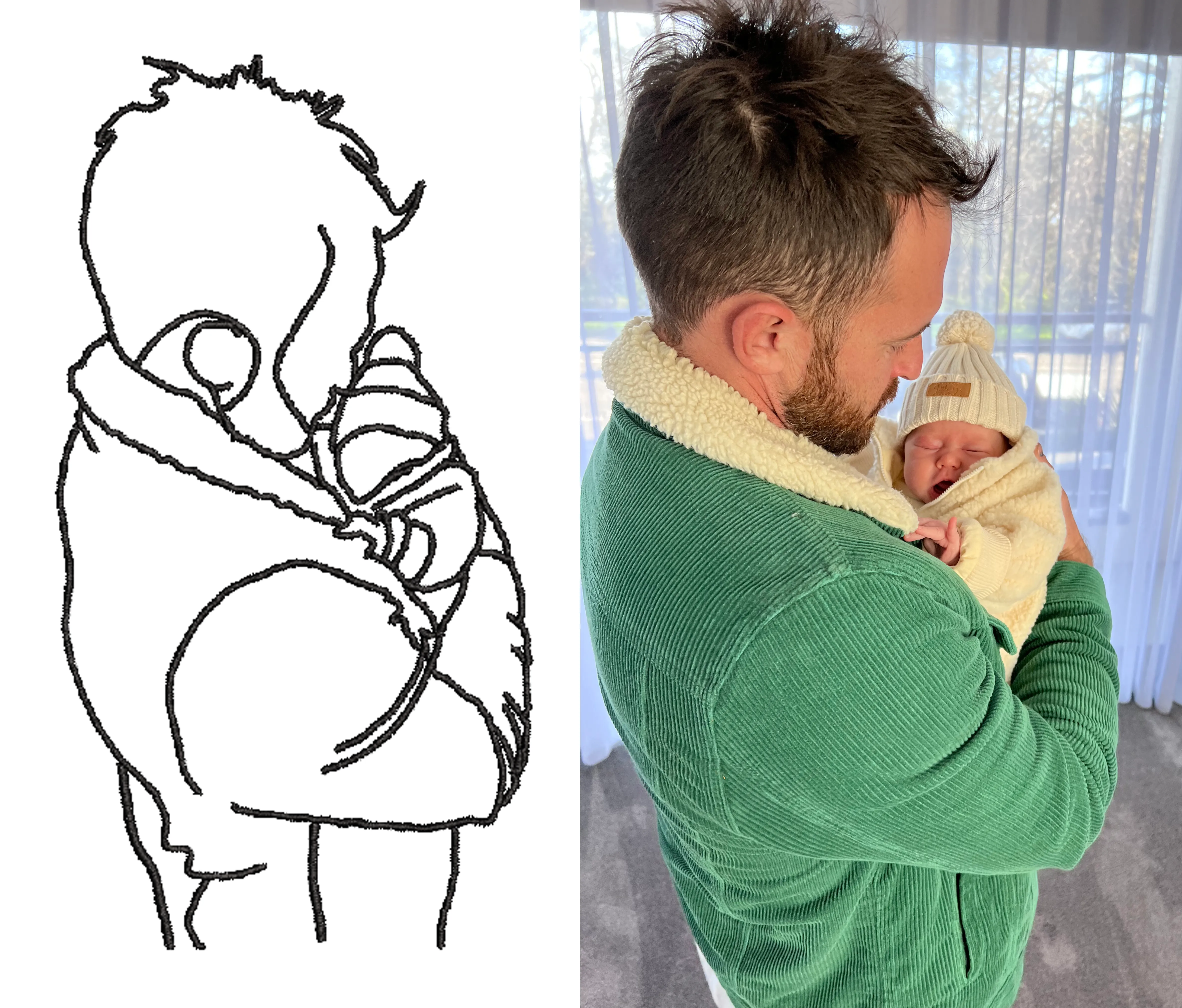 Custom Line Drawing Bub/Mini/Teen Sweaters