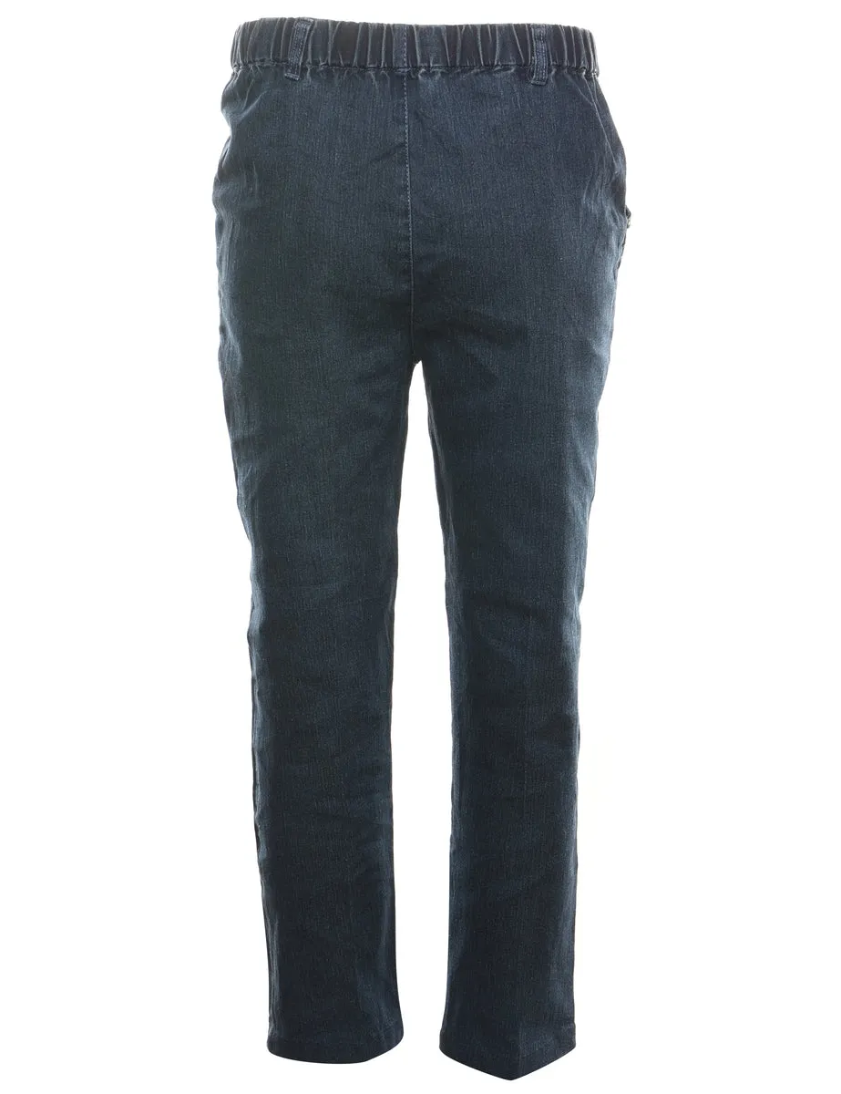 Dark Wash Casual Denim Trousers - W24 L27