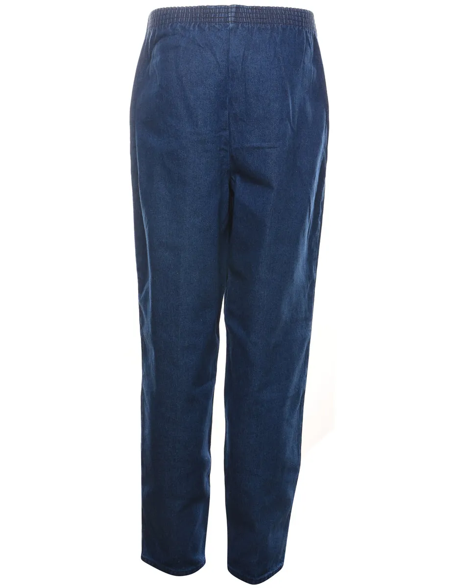 Dark Wash Tapered Denim Trousers - W24 L30