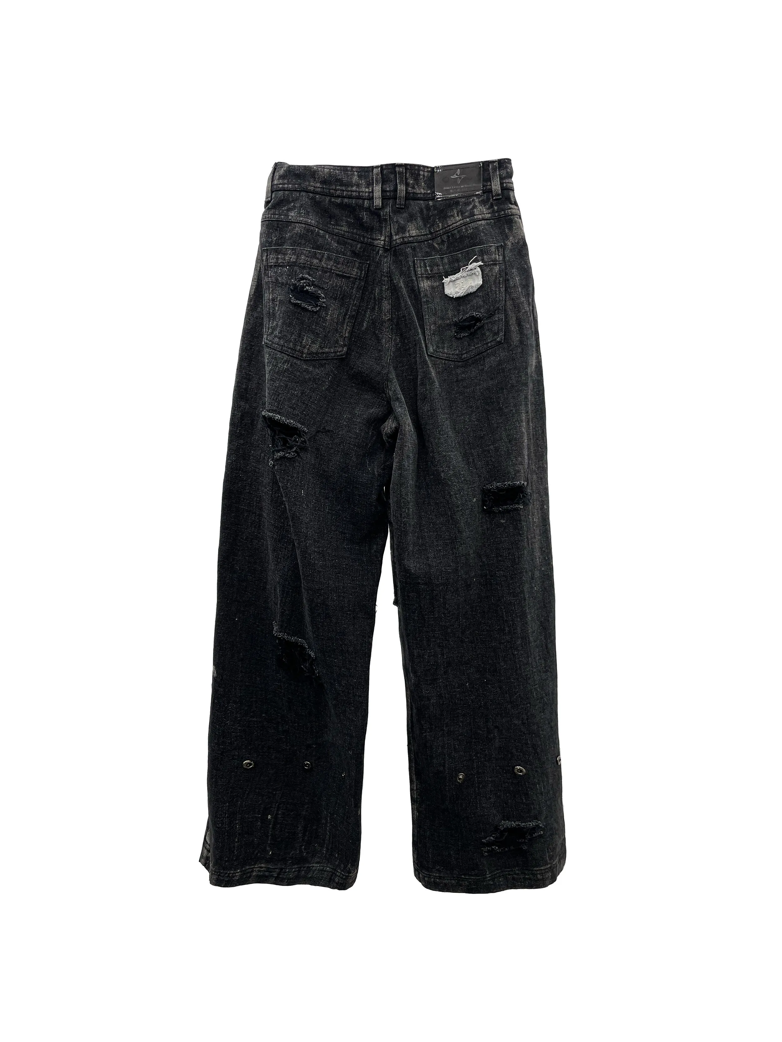 Destroyed black & black denim pants