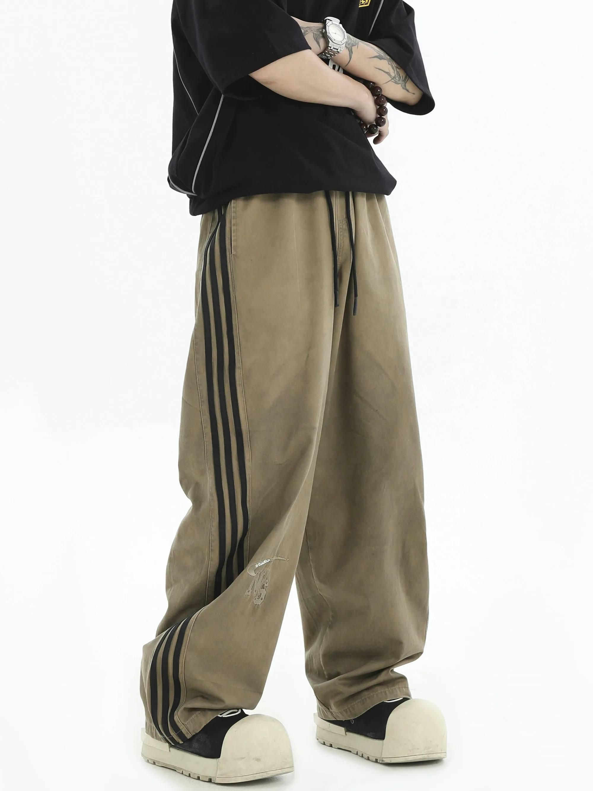 Drawstring Three-Stripes Pants