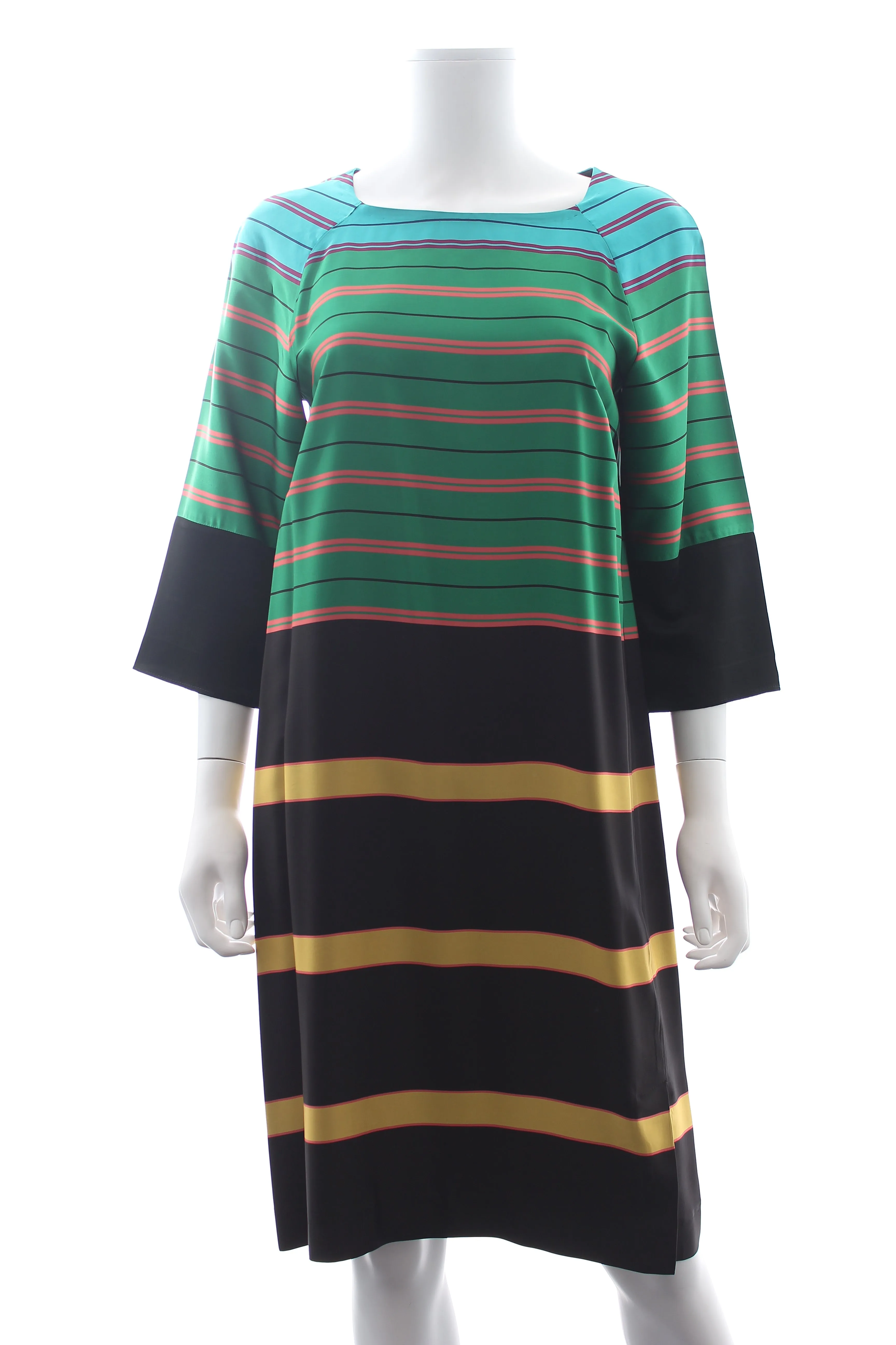 Dries Van Noten Striped Crepe Shift Dress