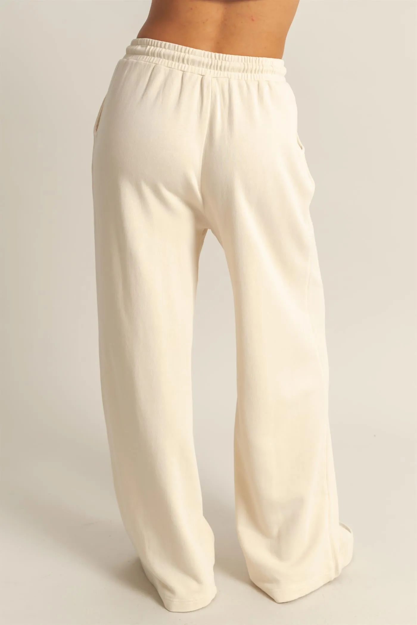 DZ25A428-Wide Leg Drawstring Washed Sweatpants