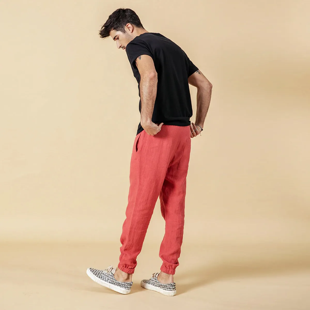 Elasticated Waistband Drawstring Trousers