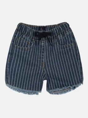 Girls Stripe Print Denim Hot Short