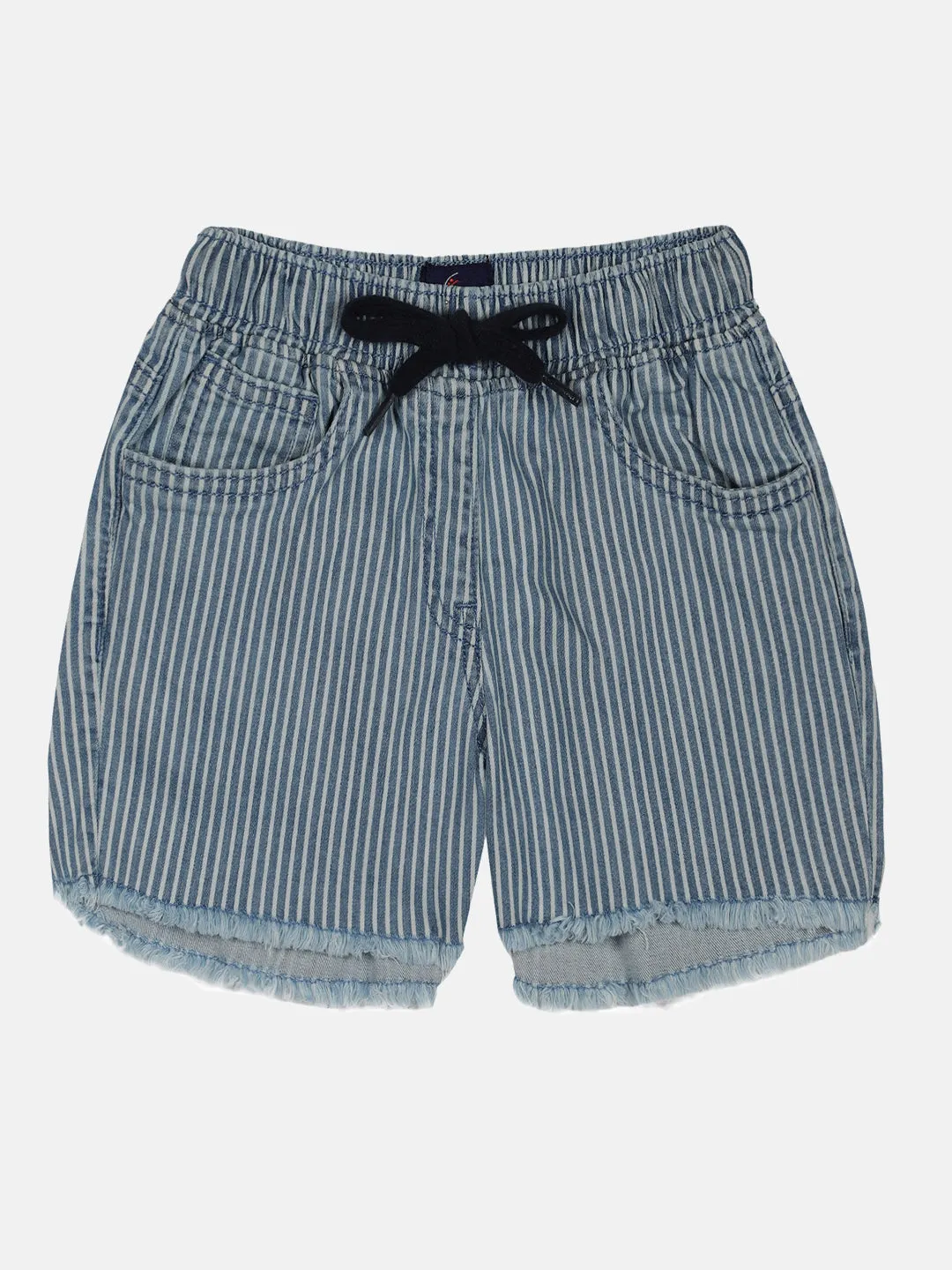 Girls Stripe Print Denim Hot Short