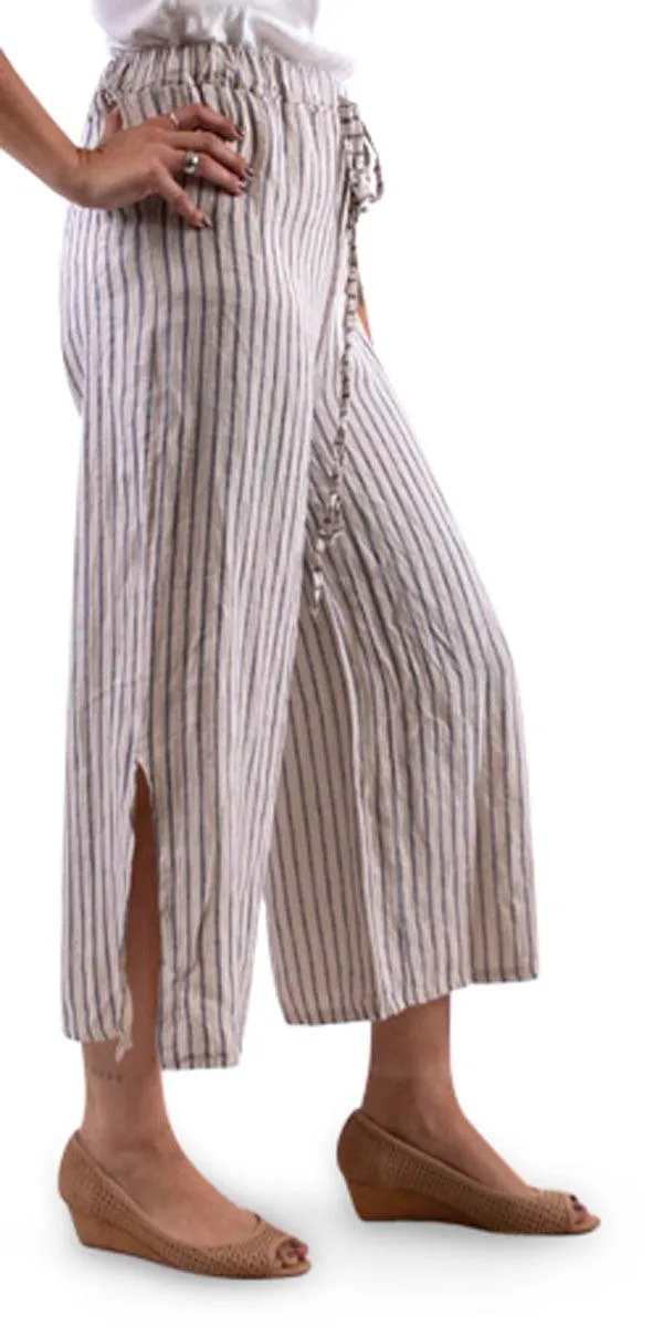 Giulana Striped Capri Pants