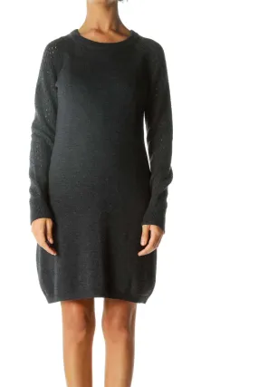 Gray Merino Wool Shift Dress