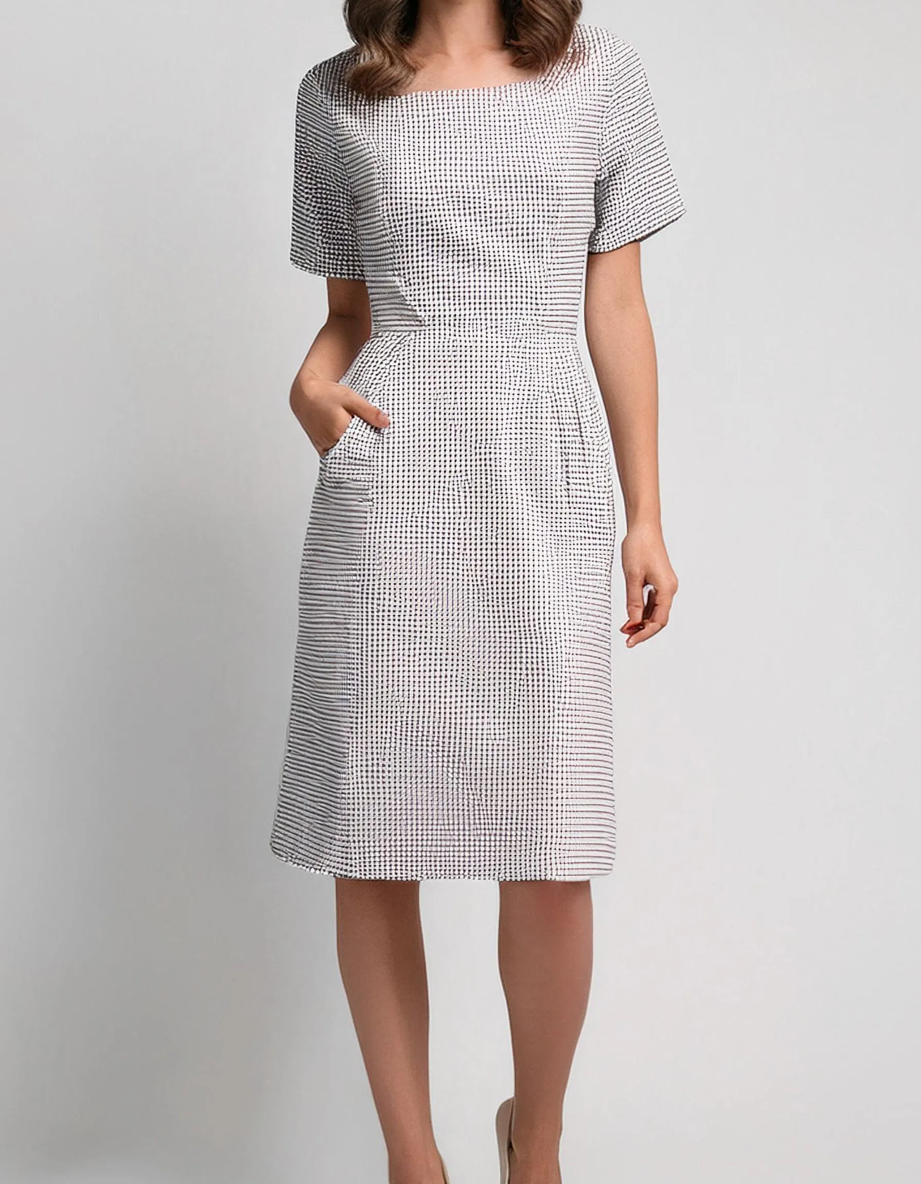 Heather Gray Draped Shift Dresses