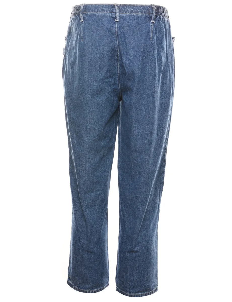 High Waist Medium Wash Denim Trousers - W28 L26