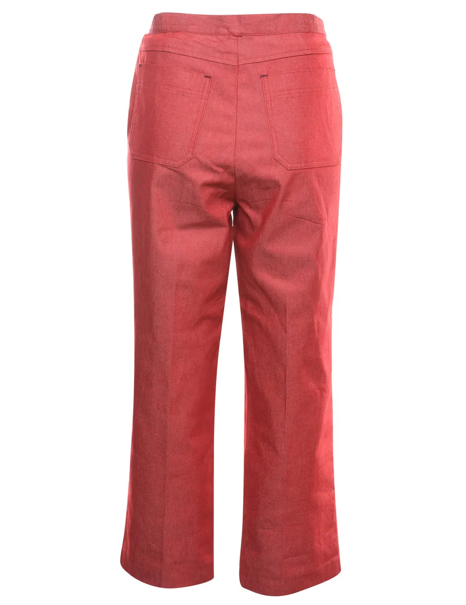 High Waist Red Denim Trousers - W31 L24