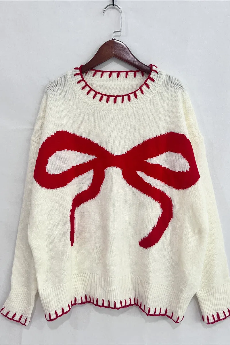 HWS1374 Oversized Bow Sweater