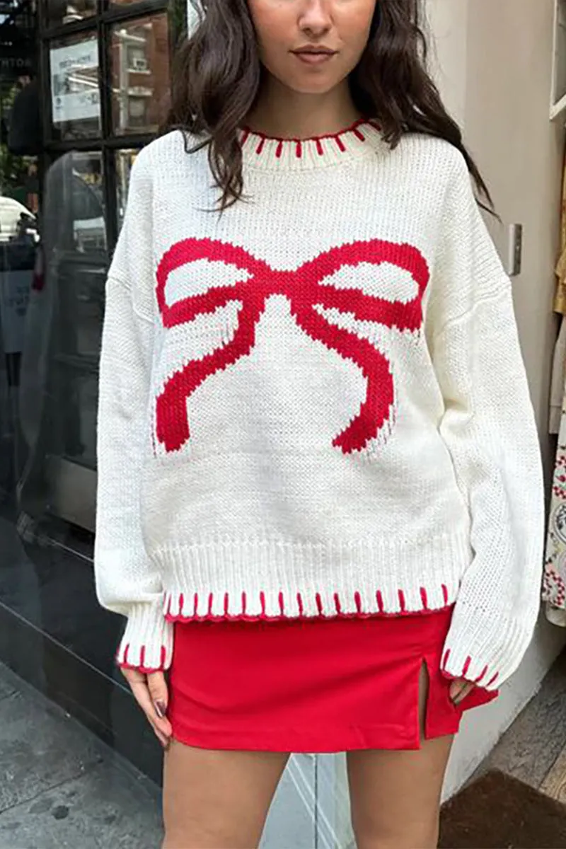 HWS1374 Oversized Bow Sweater