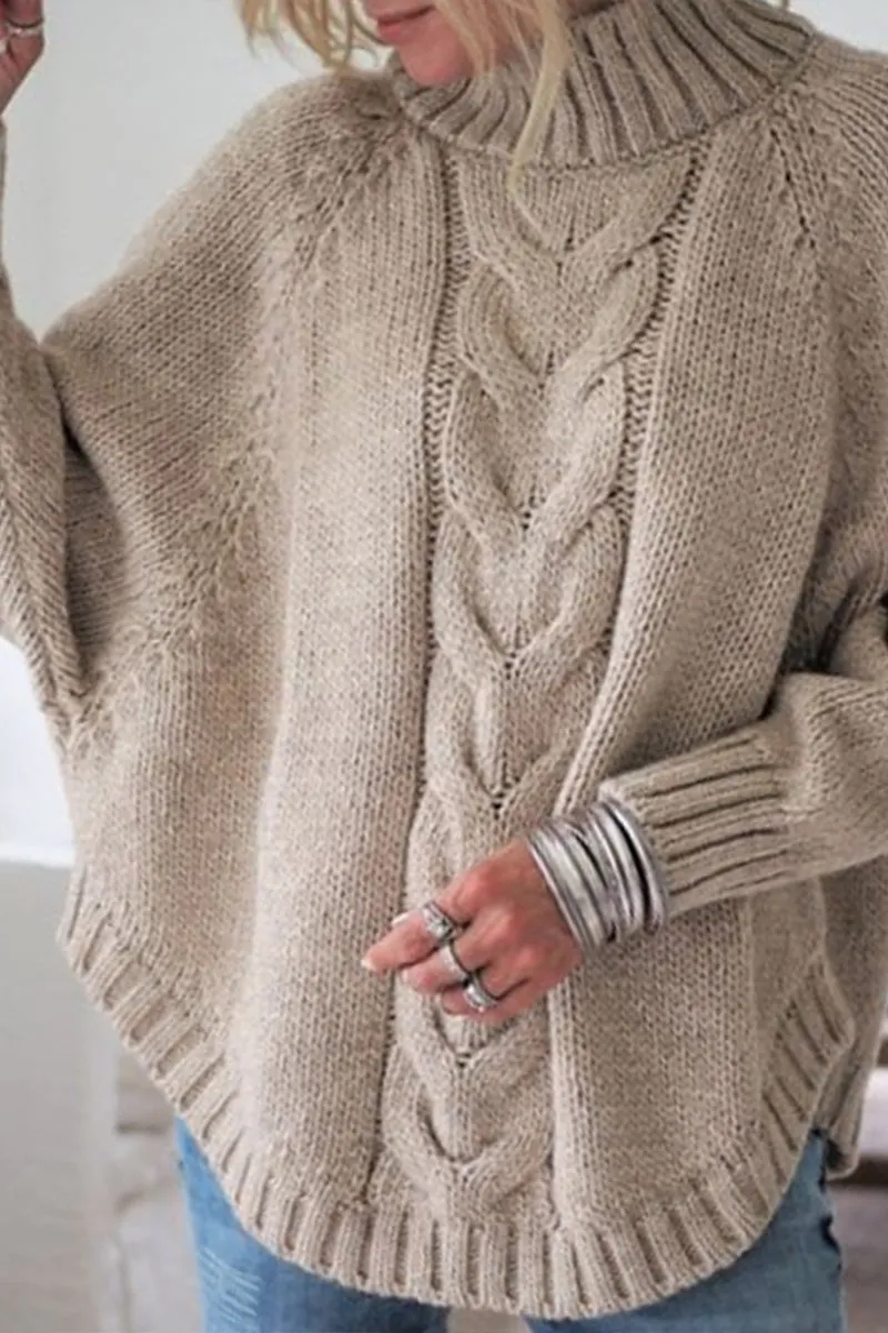 HWT1245 Cozy Cable Knit Oversized Sweater