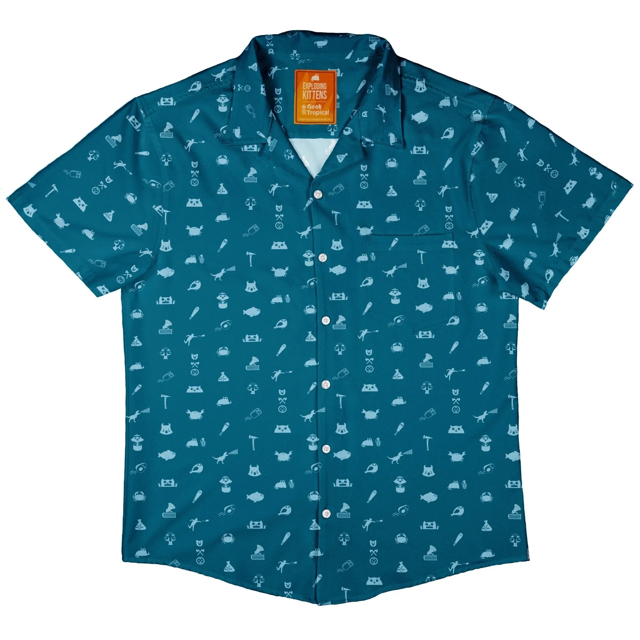 Iconic Exploding Kittens Button Up Shirt