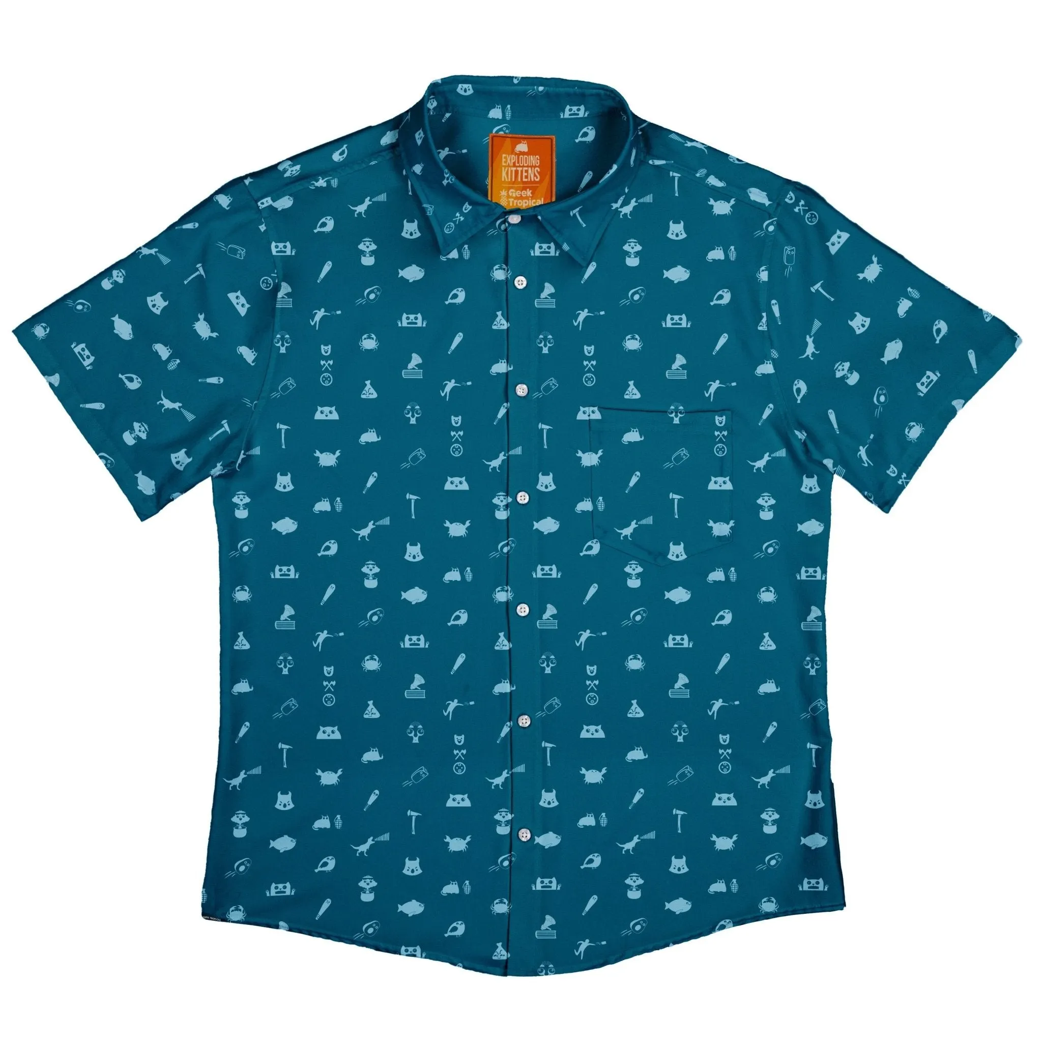 Iconic Exploding Kittens Button Up Shirt