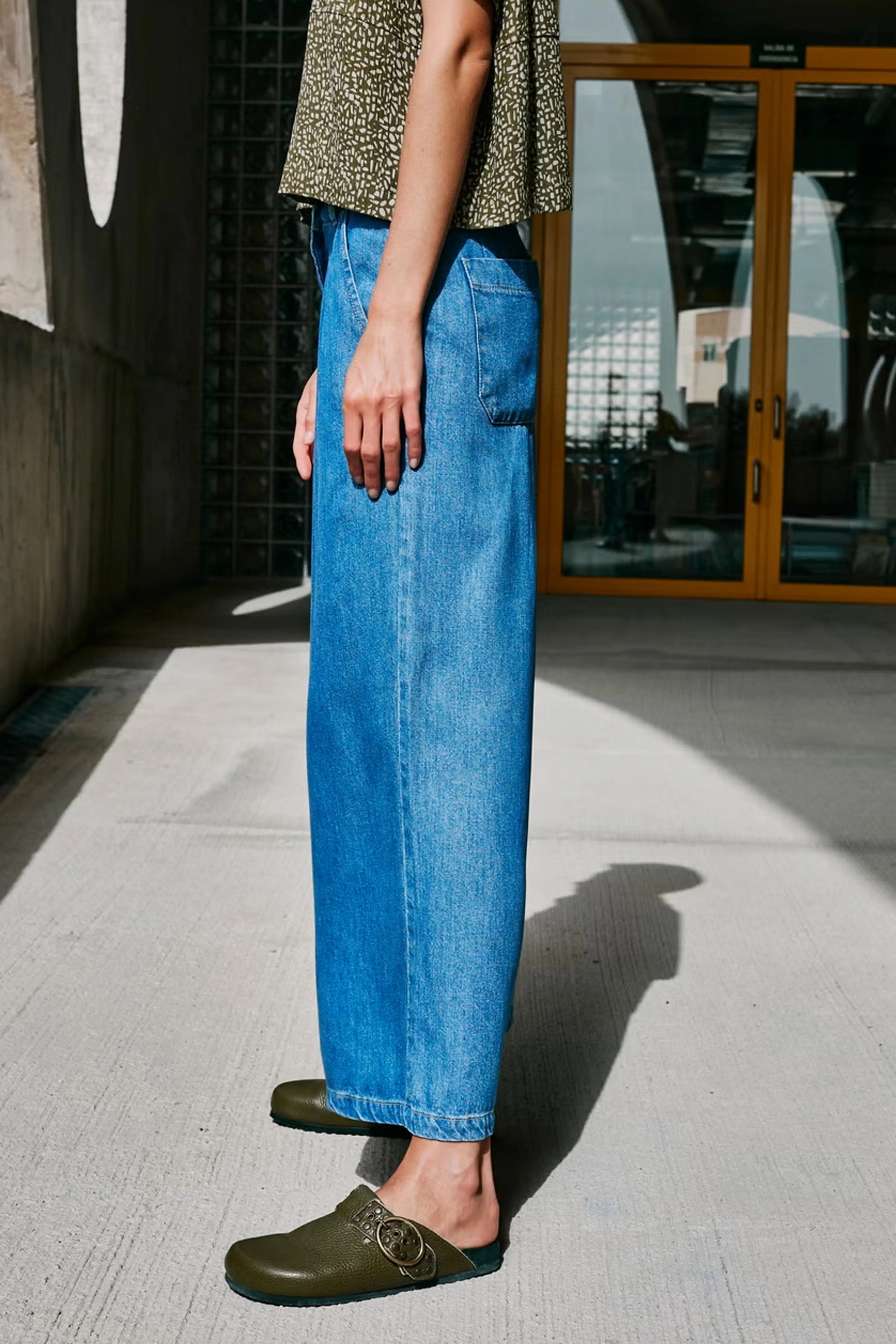 Indi & Cold Washed Effect Denim Trousers