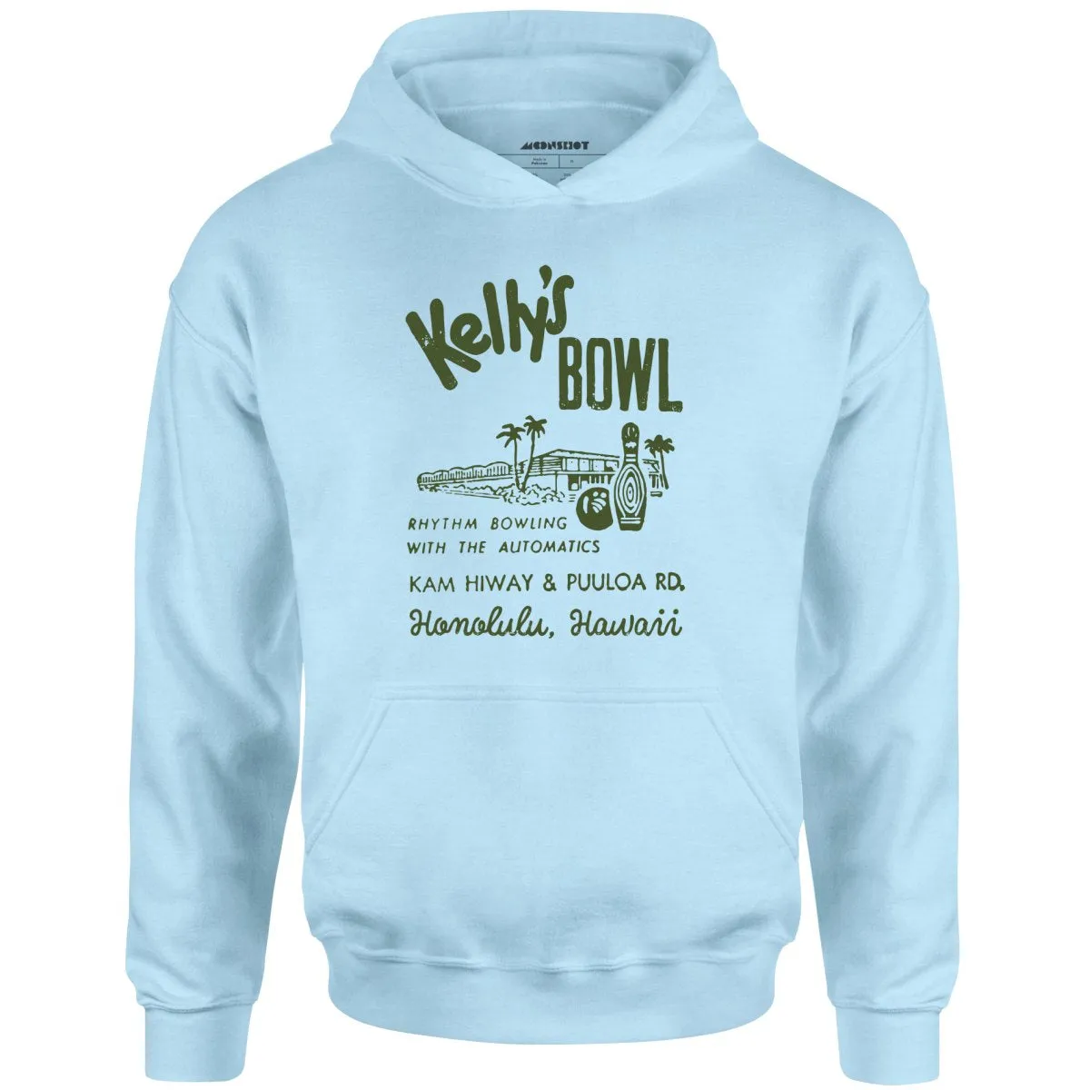 Kelly's Bowl - Honolulu, HI - Vintage Bowling Alley - Unisex Hoodie