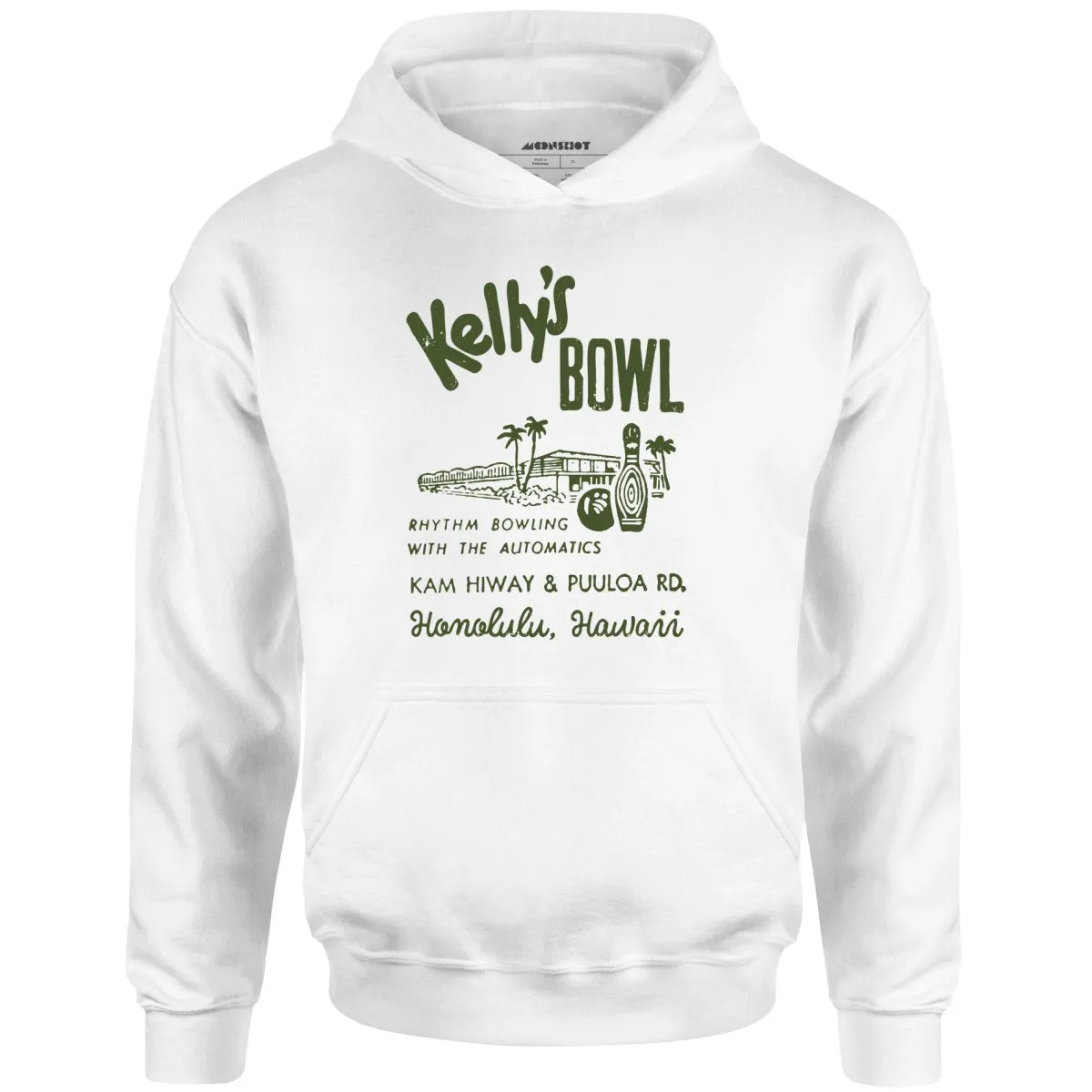 Kelly's Bowl - Honolulu, HI - Vintage Bowling Alley - Unisex Hoodie