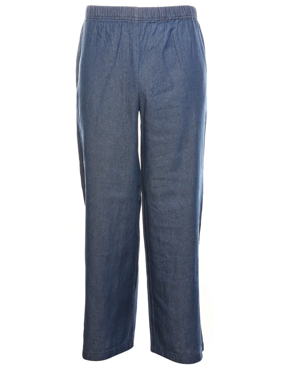 Medium Wash Wide-Leg Denim Trousers - W26 L30