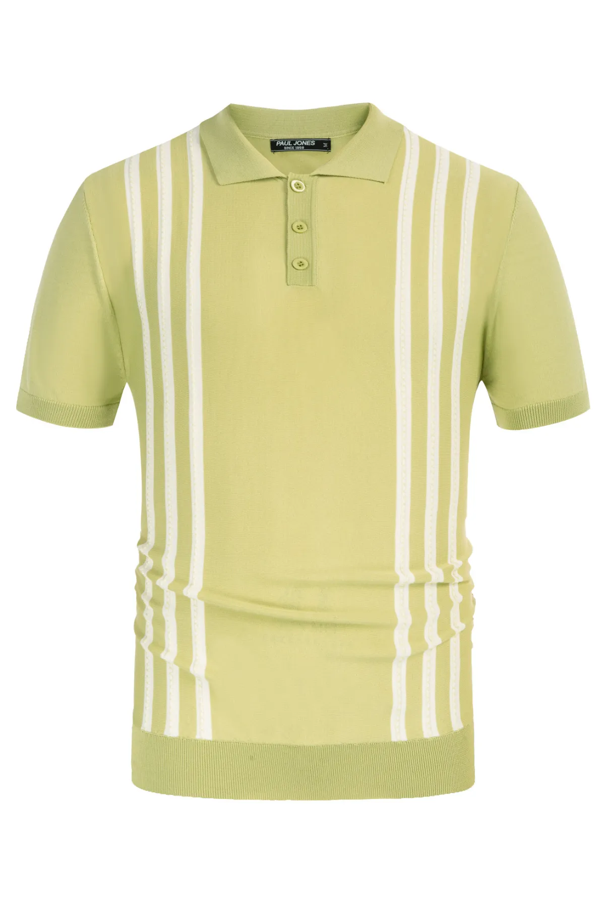 Men's Vintage Stripe Knitted Polo Shirts Short Sleeve Pullover Golf Knit Mens Polo Shirt