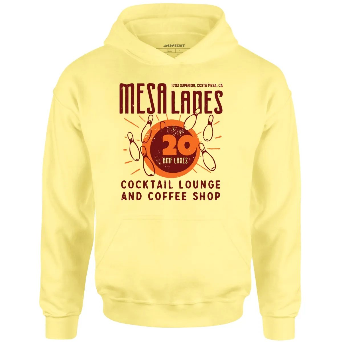 Mesa Lanes - Costa Mesa, CA - Vintage Bowling Alley - Unisex Hoodie